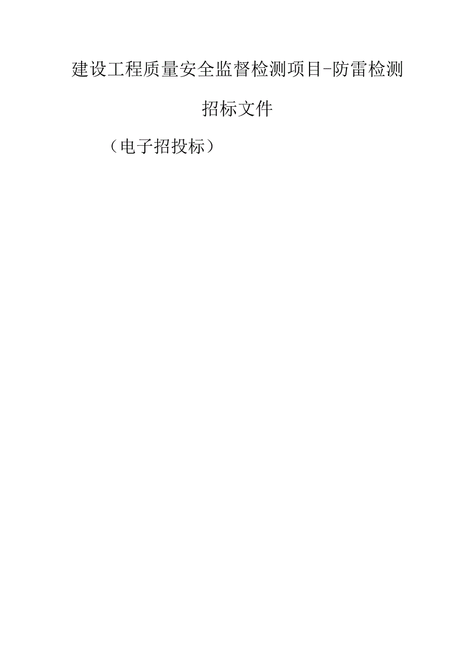 建设工程质量安全监督检测项目防雷检测招标文件.docx_第1页