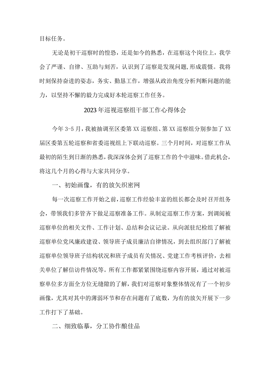 新版全市2023年纪检巡察组巡检工作心得体会 （汇编8份）.docx_第3页