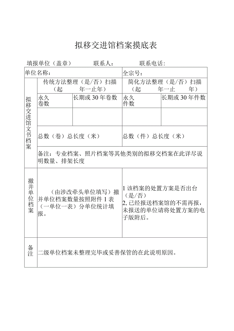 拟移交进馆档案摸底表.docx_第1页