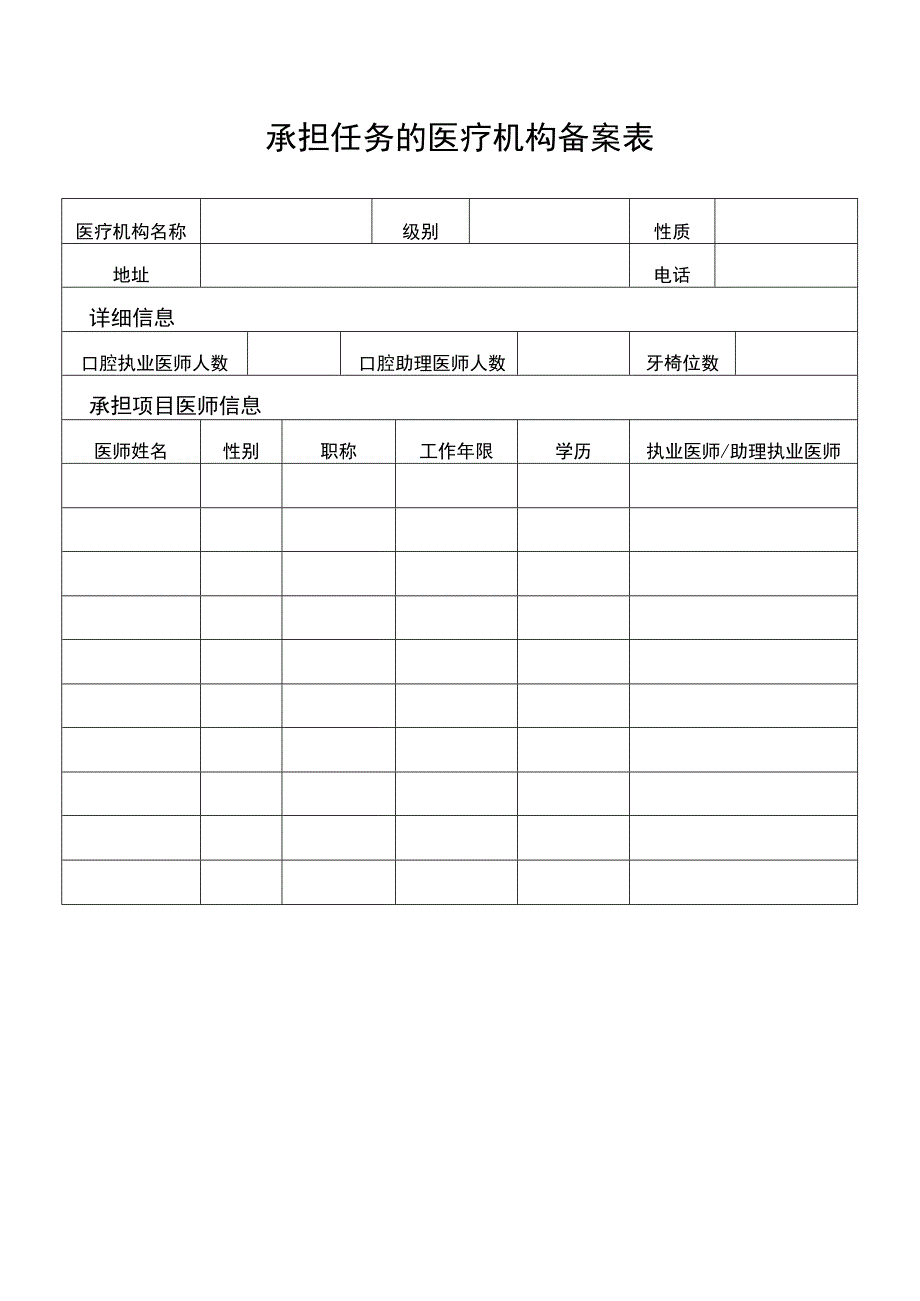 承担任务的医疗机构备案表.docx_第1页