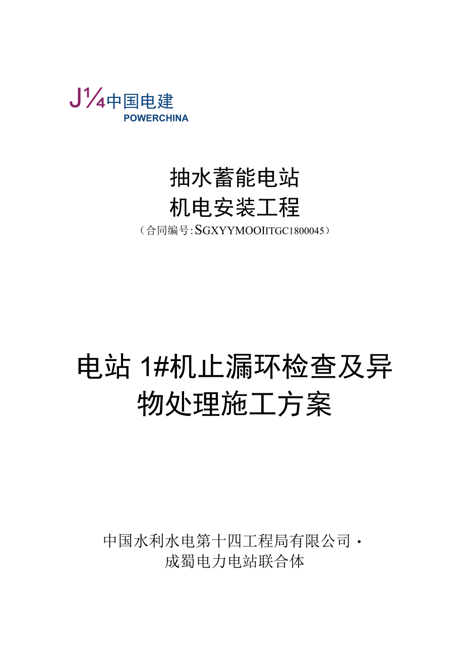 抽水蓄能机组水泵水轮发电机组检修施工方案.docx_第1页