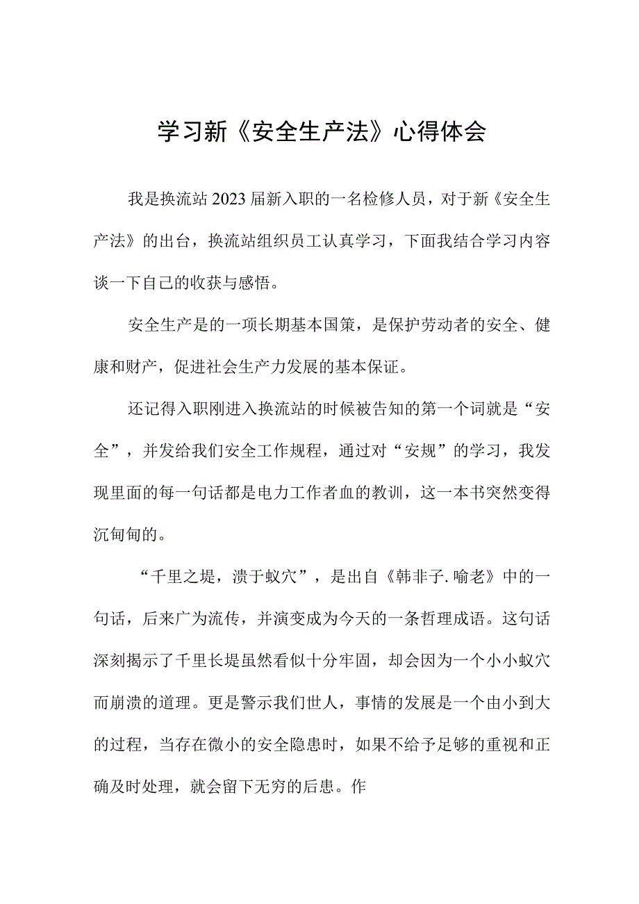 新《安全生产法》个人学习心得体会十篇.docx_第1页