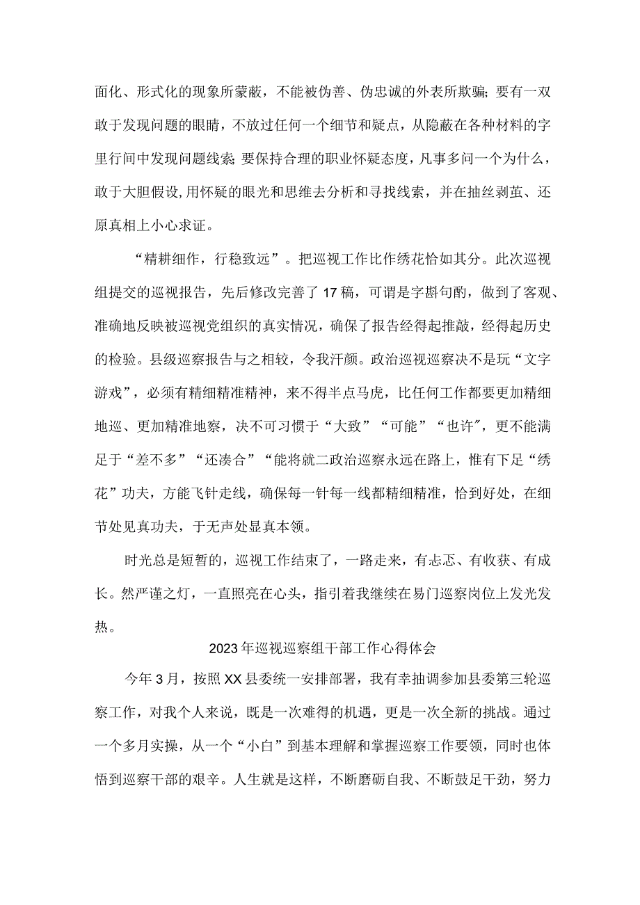 新版区县2023年纪检巡察组巡检工作个人心得体会 汇编8份.docx_第2页