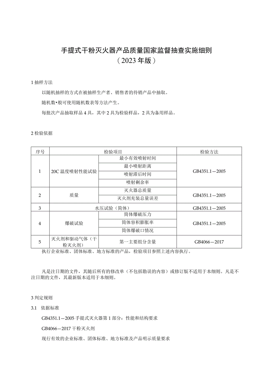 手提式干粉灭火器产品质量国家监督抽查实施细则（2023年版）.docx_第1页