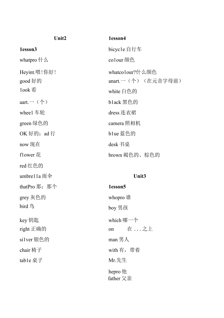 新概念青少版1A单词-中英文(打印).docx_第2页