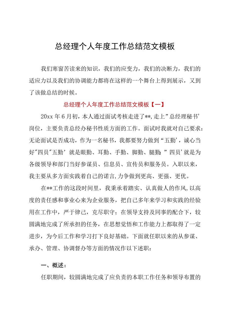 总经理个人年度工作总结范文模板.docx_第1页