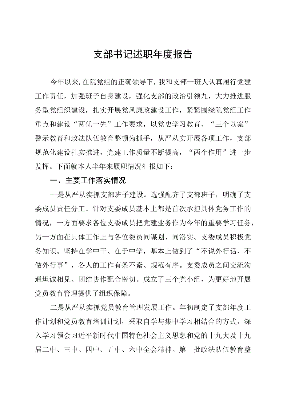 支部书记述职年度报告.docx_第1页