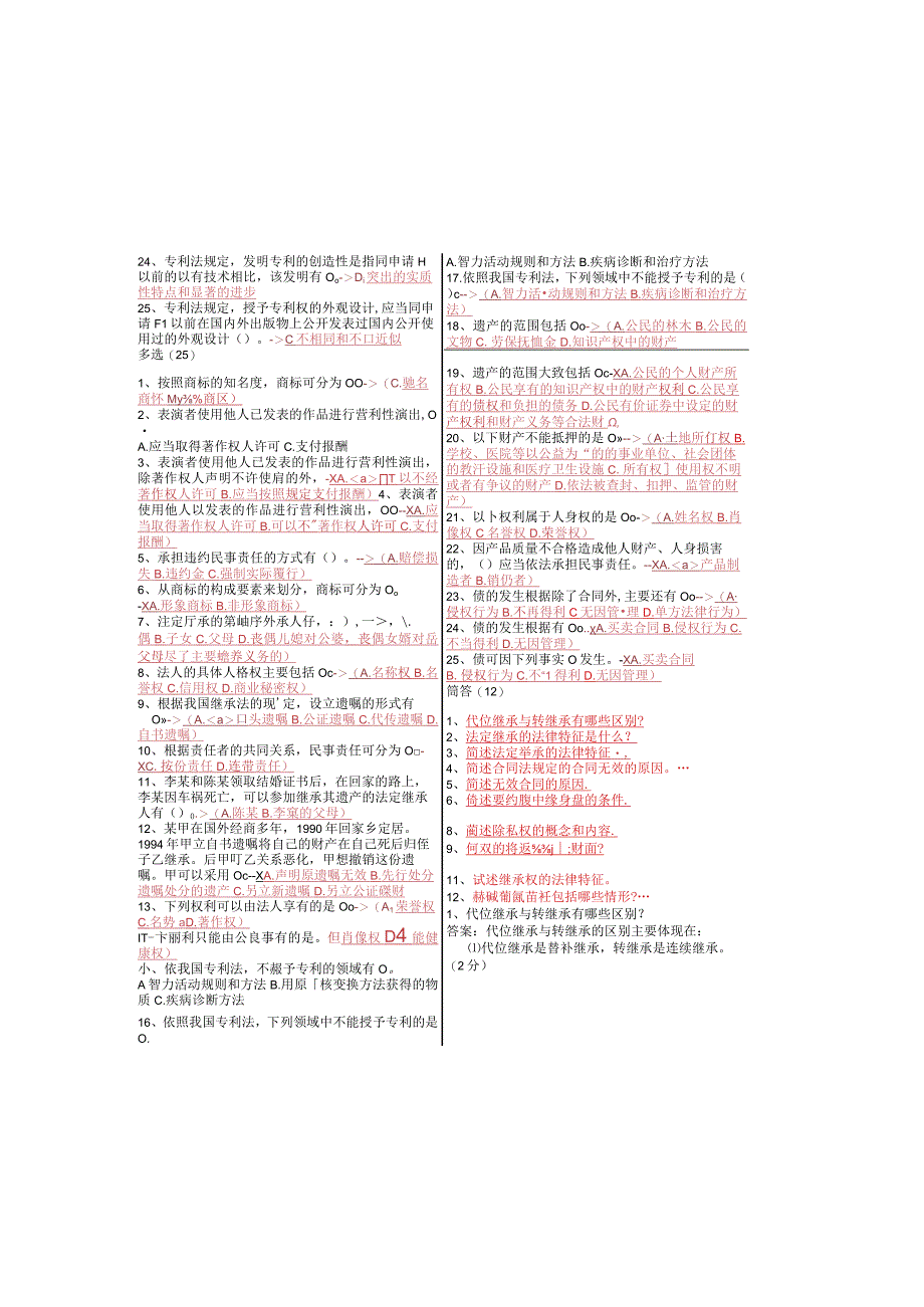 最新国家开放大学国开(中央电大)2098民法学2开放大学期末考试笔试题库按拼音150.docx_第1页