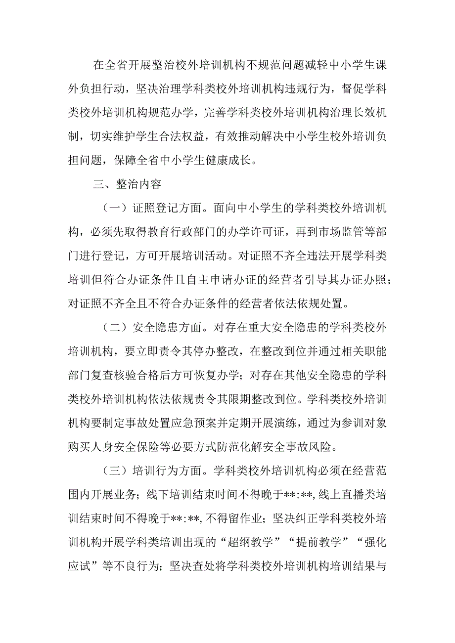 整治校外培训机构减轻学生课外负担行动方案范文.docx_第2页