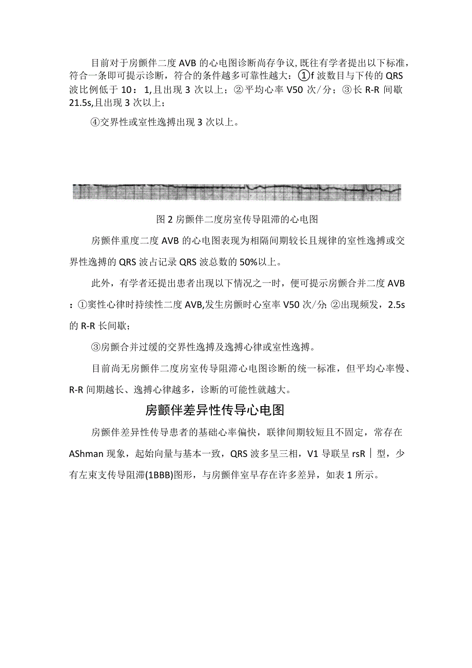 房颤心电图特征及房颤伴房室传导阻滞房颤伴差异性传导房颤伴预激综合征房颤伴长间歇等特殊心电图表现和要点总结.docx_第2页