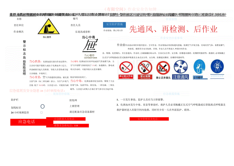 有限空间作业安全告知牌及警示标志.docx_第1页