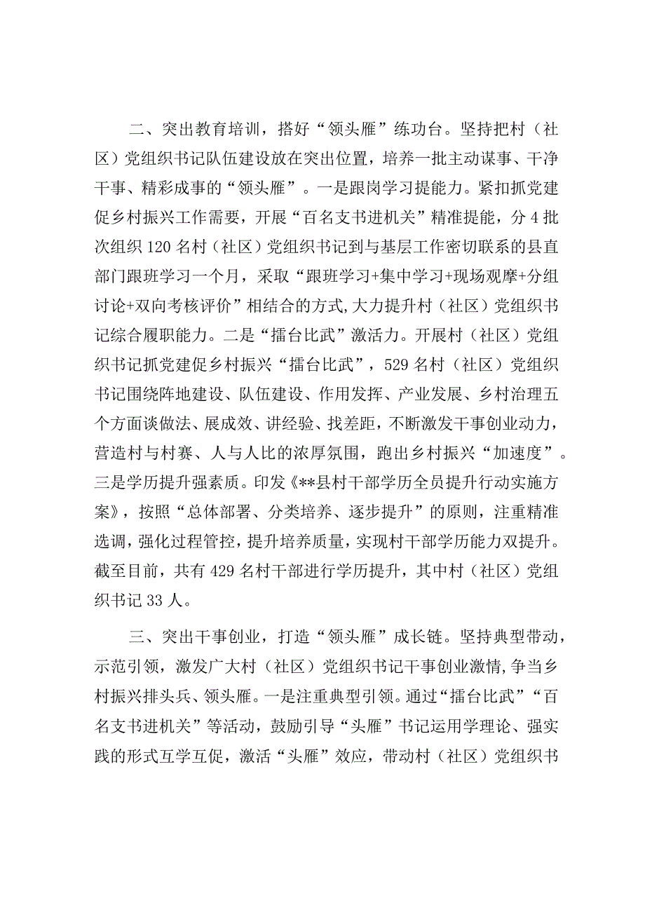 村（社区）党组织书记队伍建设工作汇报.docx_第2页