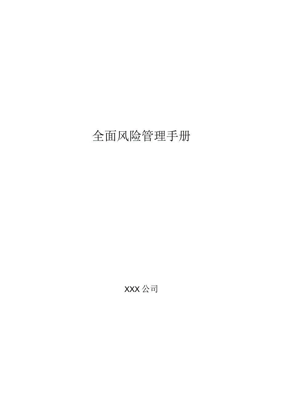 某企业风险管理工作手册.docx_第1页