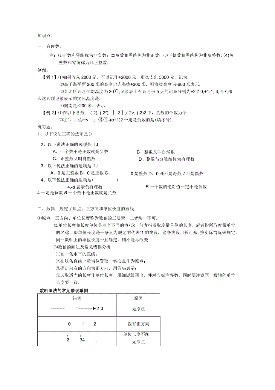 有理数(数轴、相反数、绝对值).docx_第1页