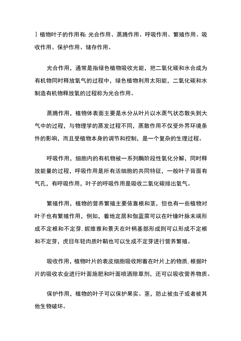 植物的叶子有什么作用.docx_第1页