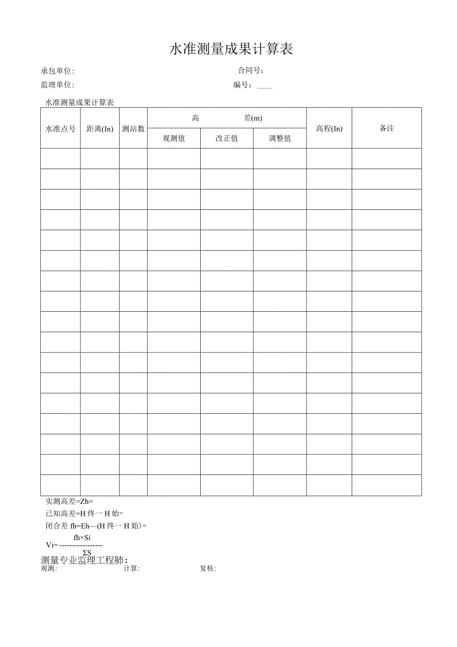 水准测量成果计算表.docx_第1页