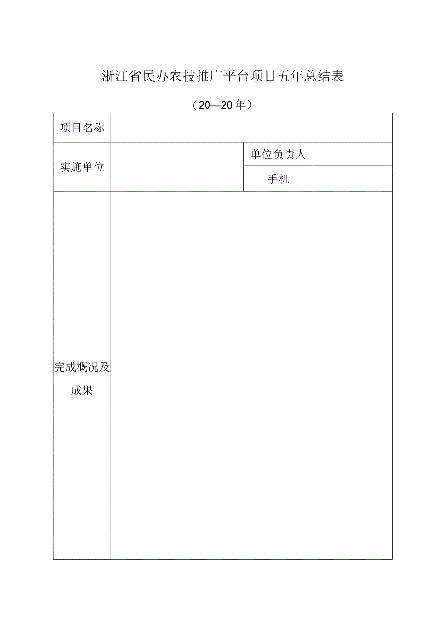 浙江省民办农技推广平台项目五年总结表.docx_第1页