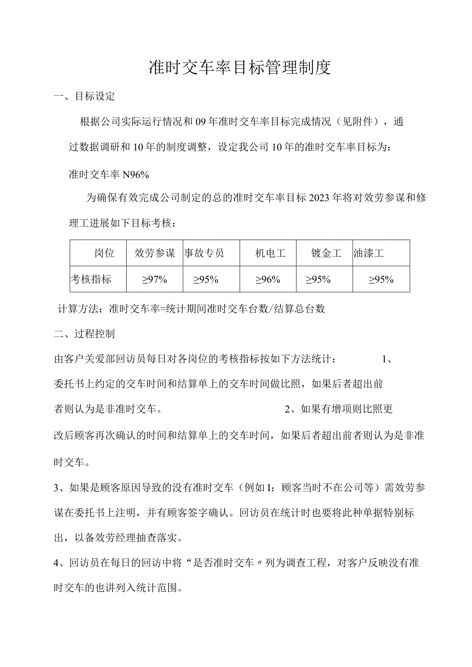 汽车经销商售后服务部目标管理.docx_第1页