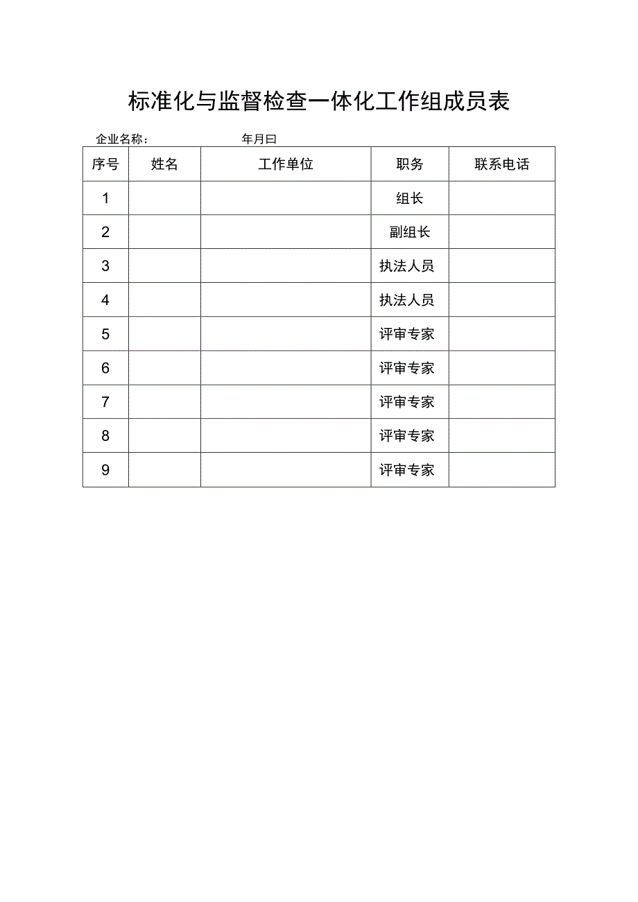 标准化与监督检查一体化工作组成员表.docx_第1页