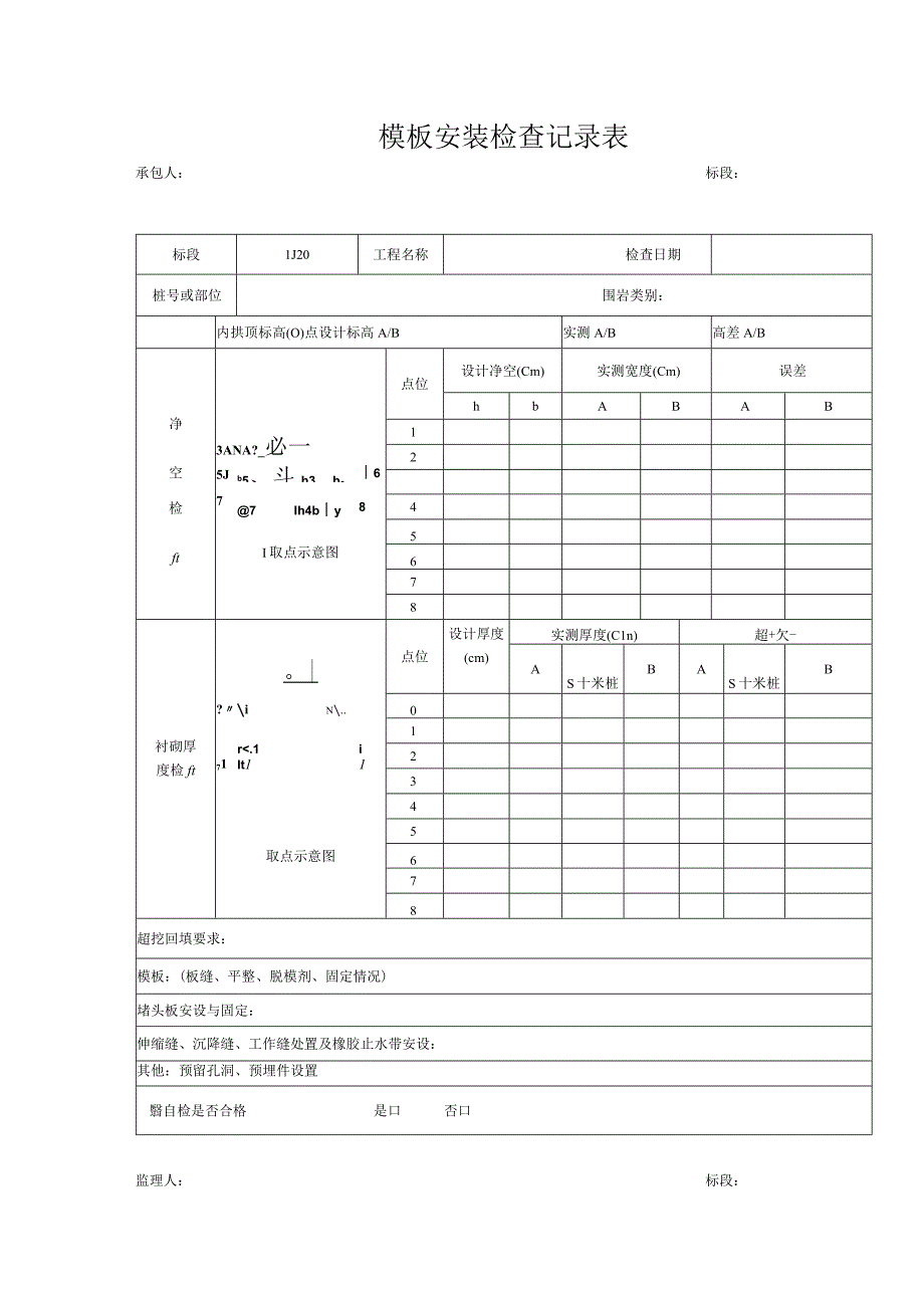 模板安装检查记录表.docx_第1页