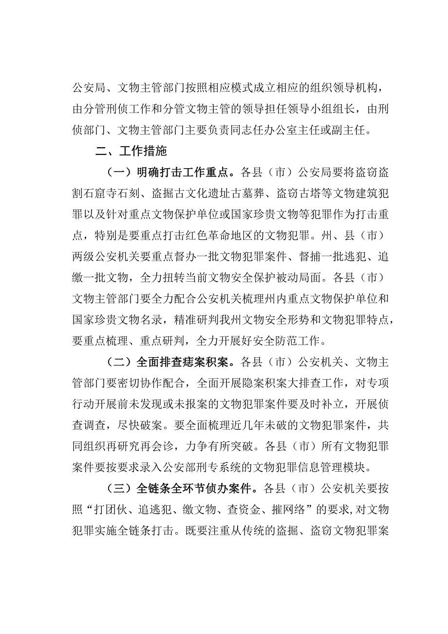 某某州打击文物犯罪专项行动工作方案.docx_第2页