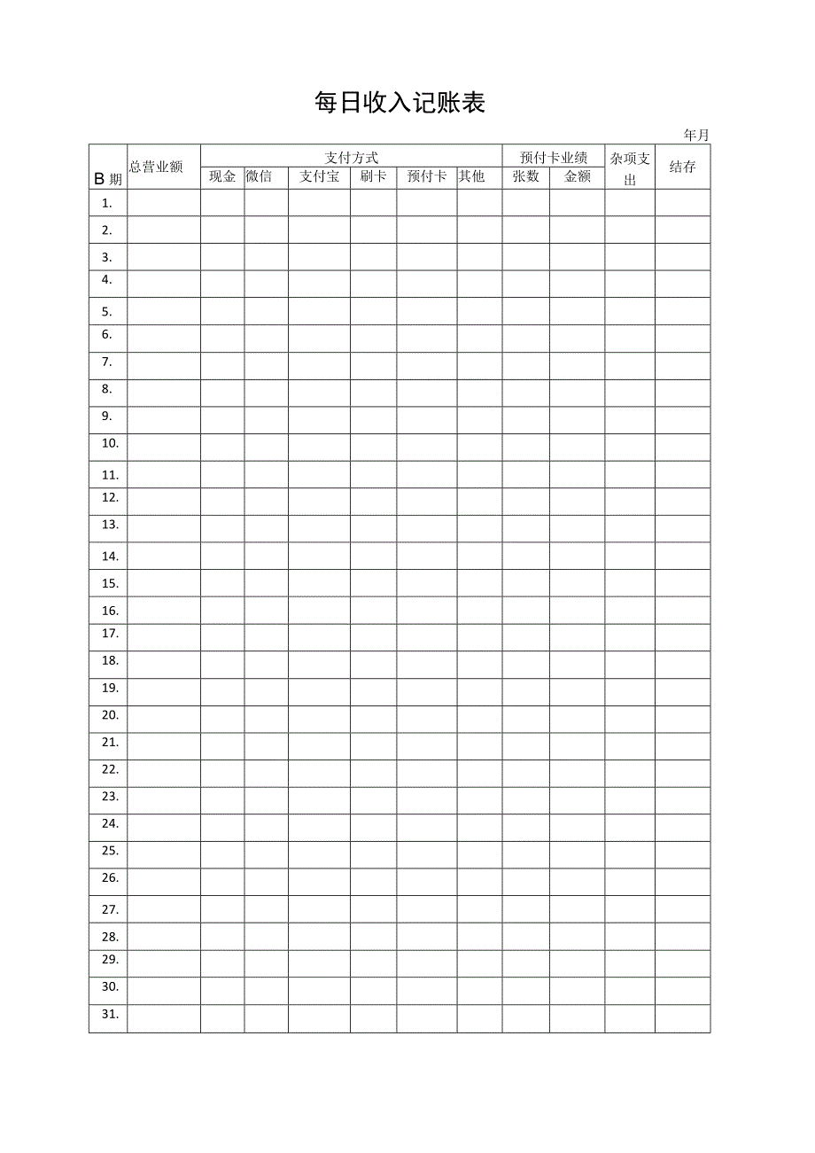 每日收入记账表.docx_第1页