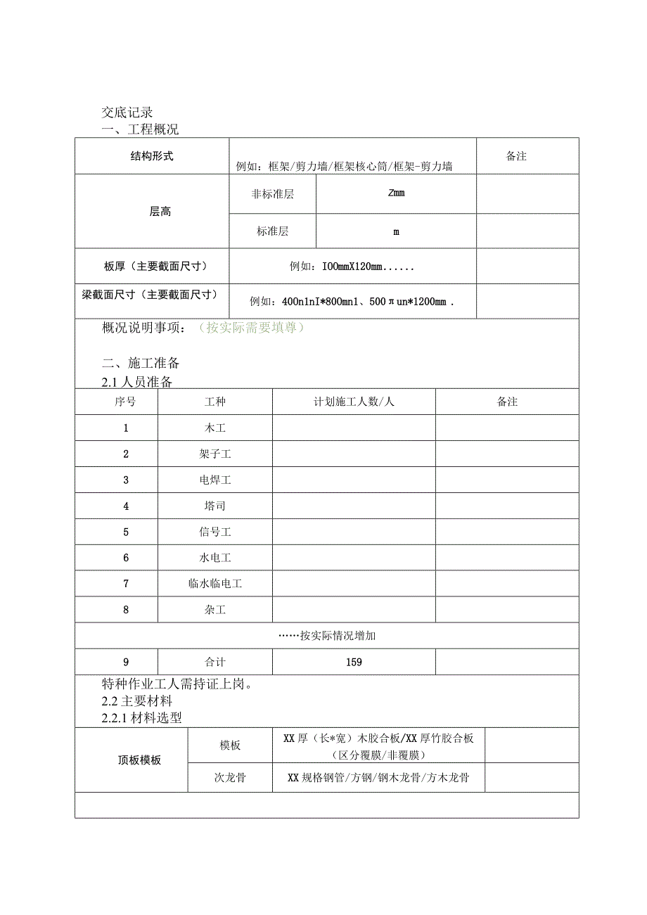 梁板模板加工及安装施工技术交底.docx_第1页