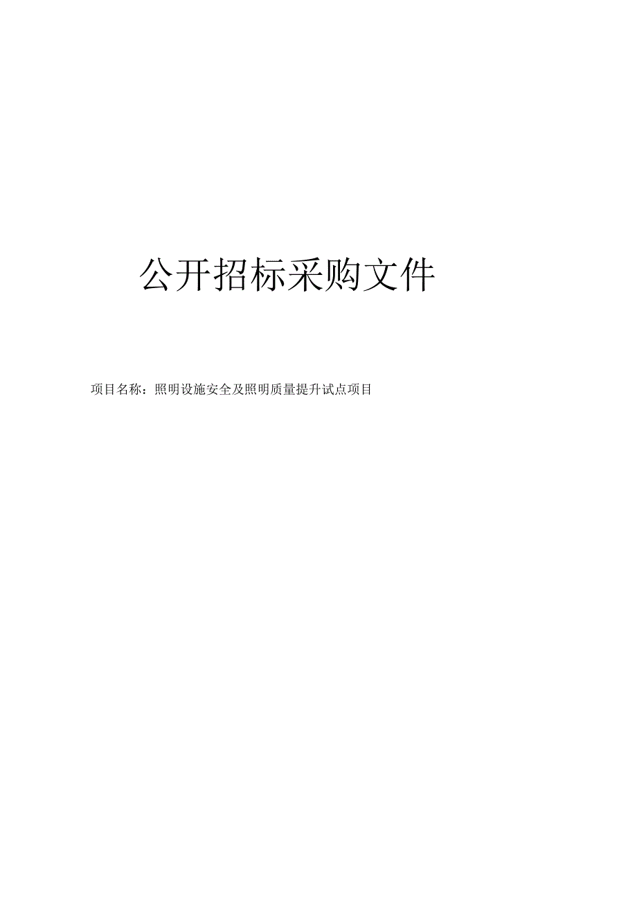 照明设施安全及照明质量提升试点项目招标文件.docx_第1页