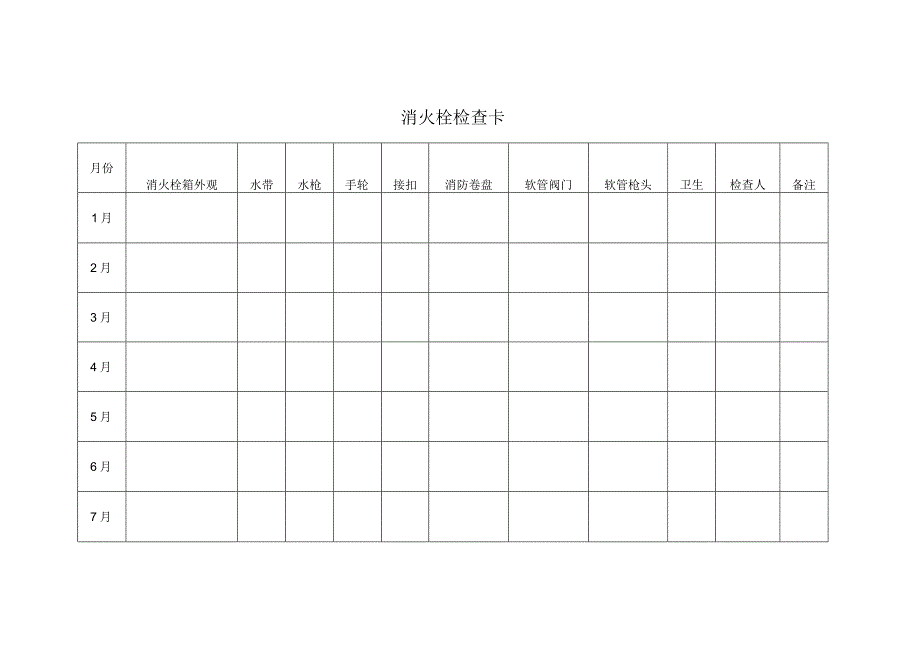 消火栓消防栓检查卡.docx_第1页