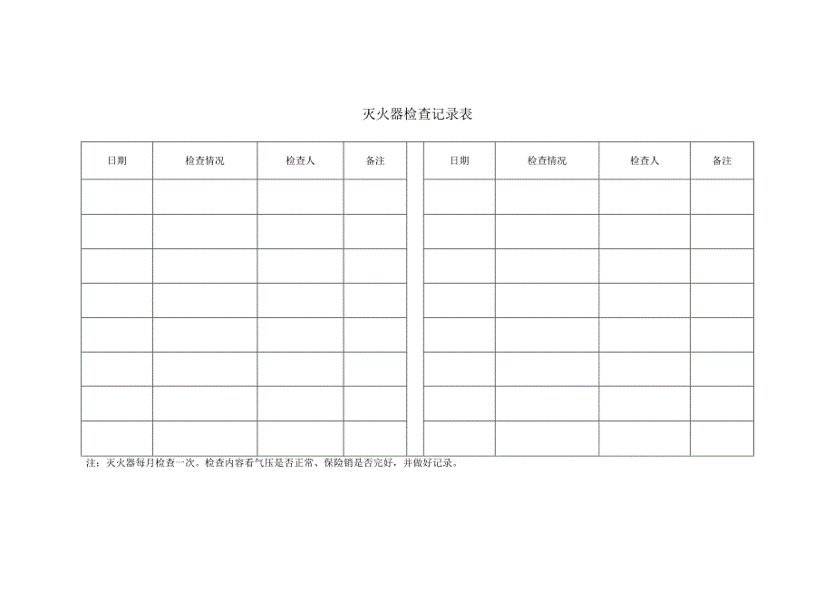 灭火器检查记录表.docx_第1页