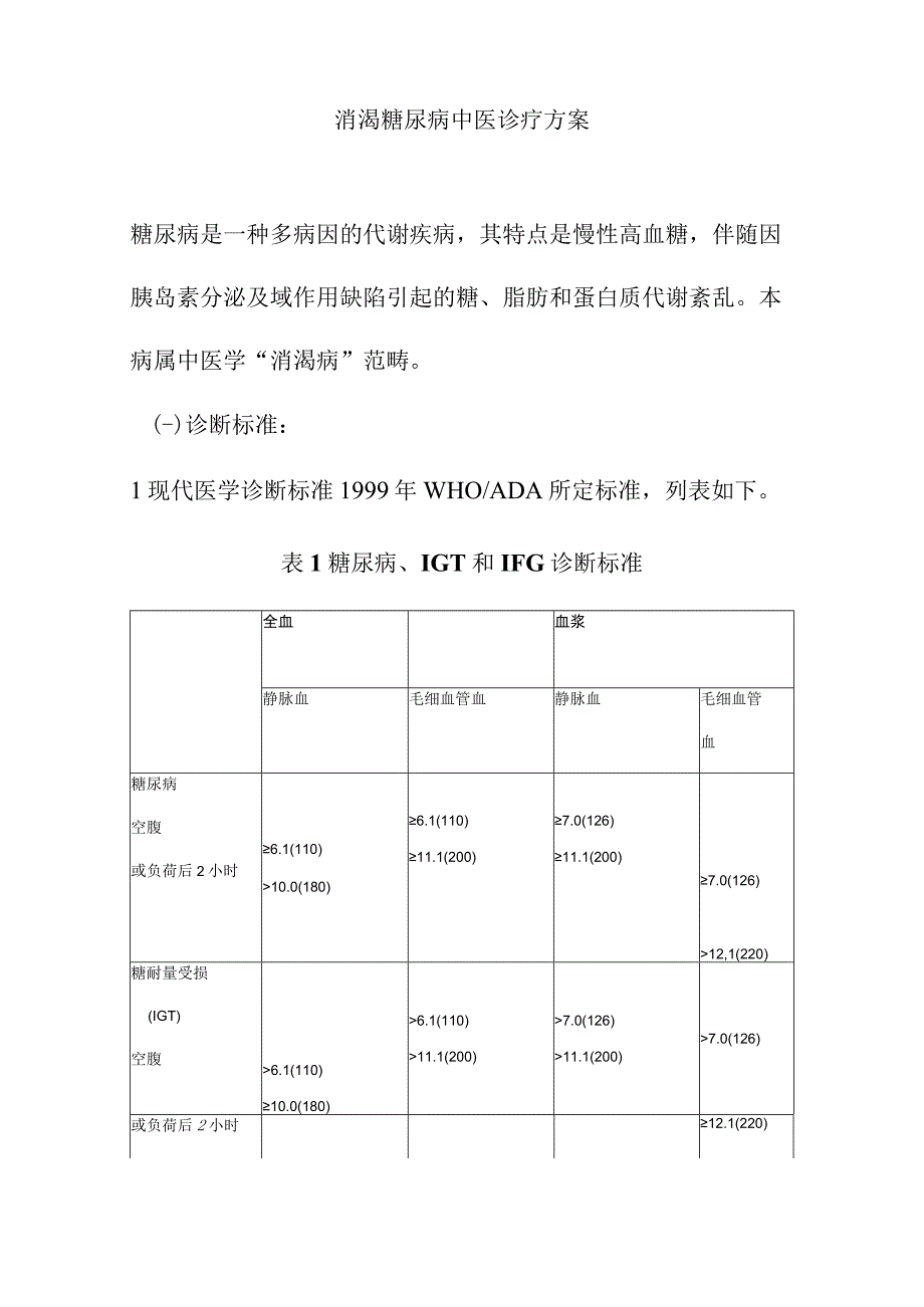 消渴糖尿病中医诊疗方案.docx_第1页