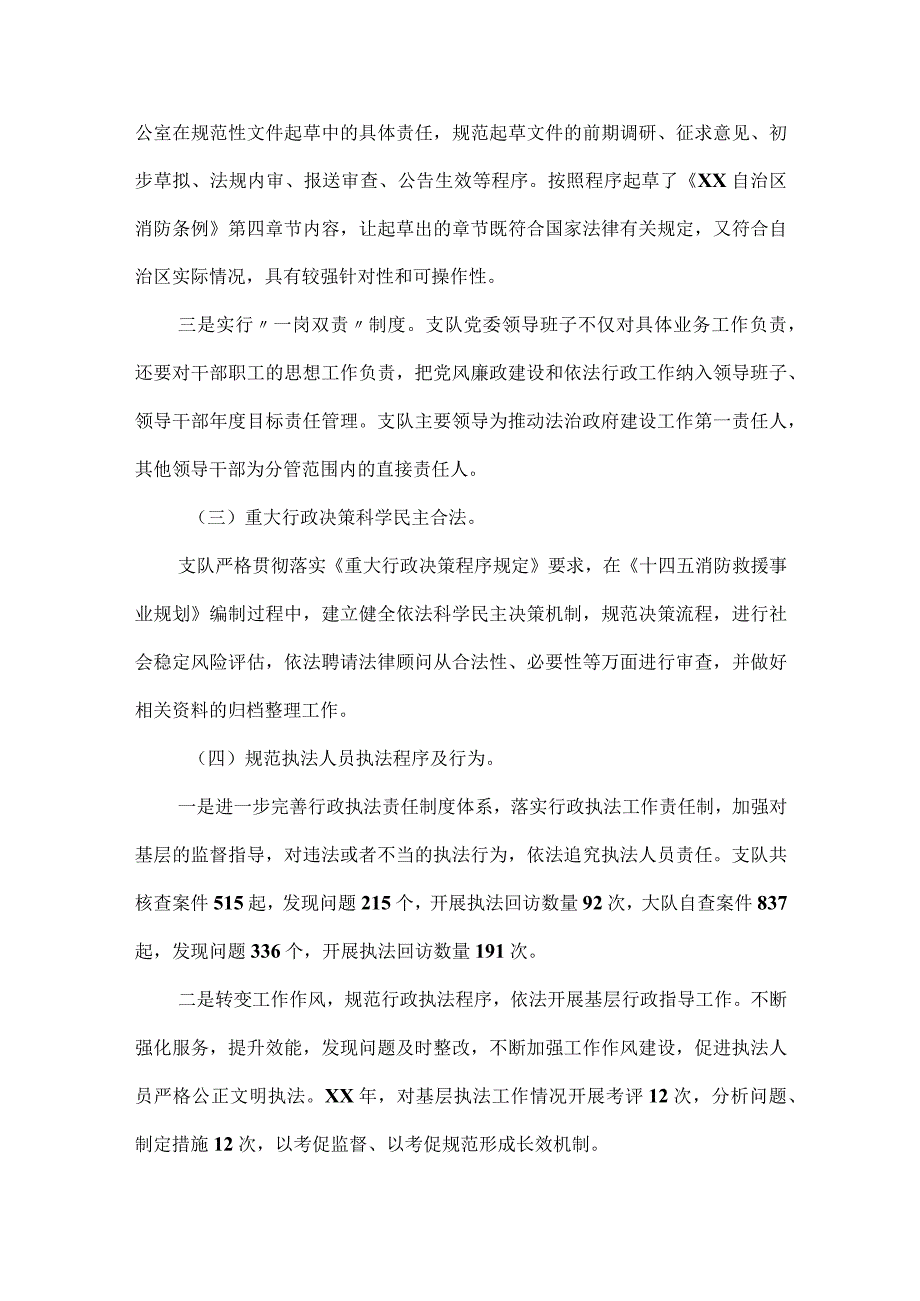 消防救援支队法治政府建设置彻落实情况自查报告2023.docx_第2页