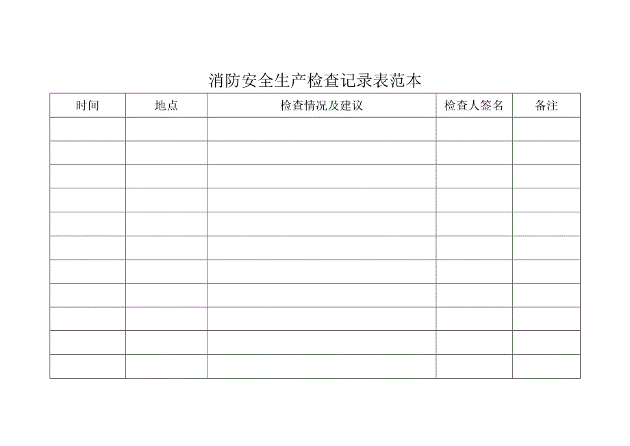 消防安全生产检查记录表范本.docx_第1页