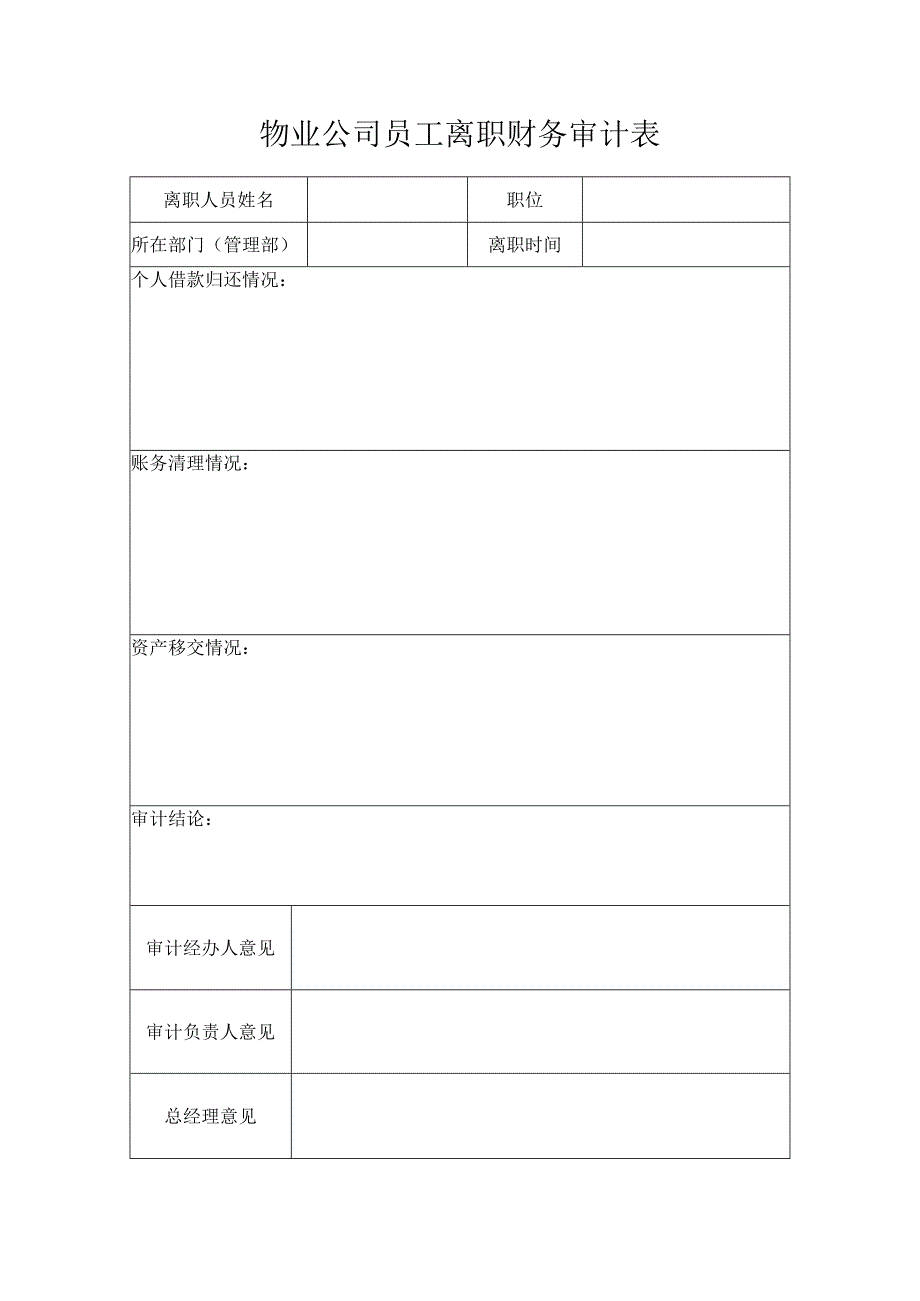 物业公司员工离职财务审计表.docx_第1页