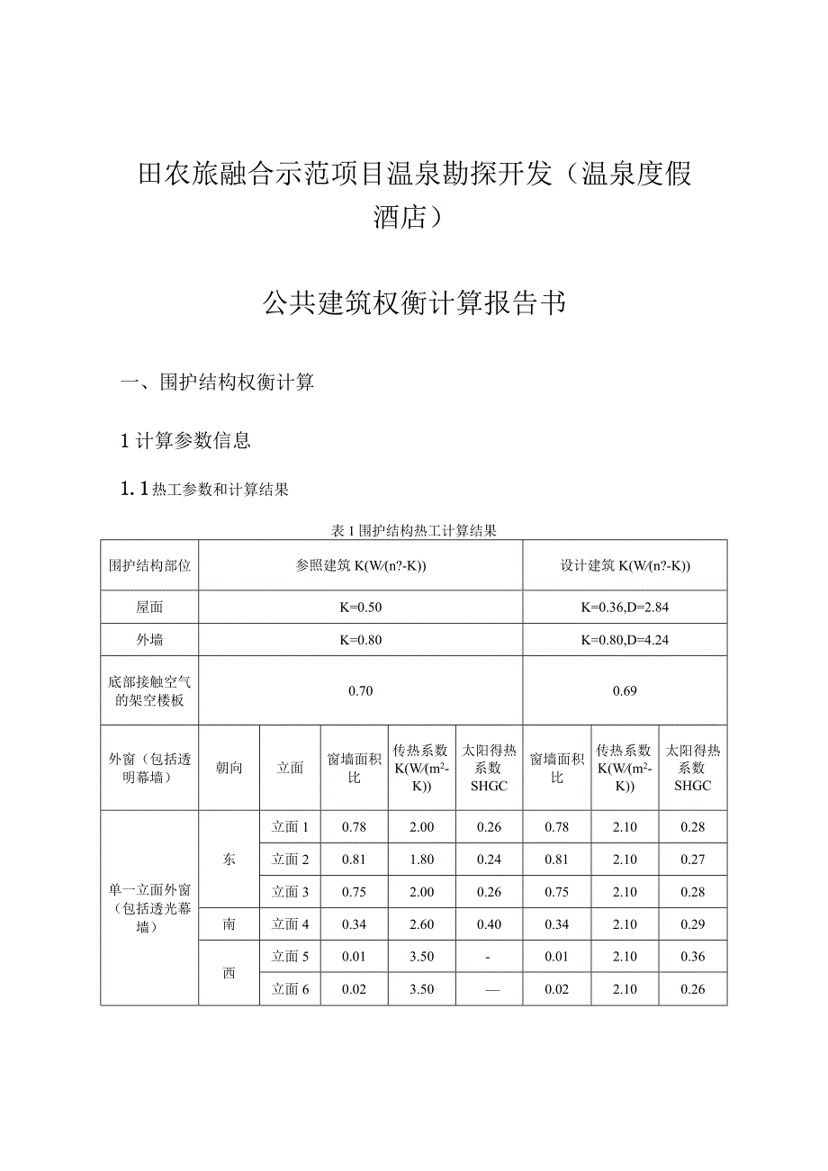 田农旅融合示范项目温泉勘探开发温泉度假酒店公共建筑权衡计算报告书.docx_第1页