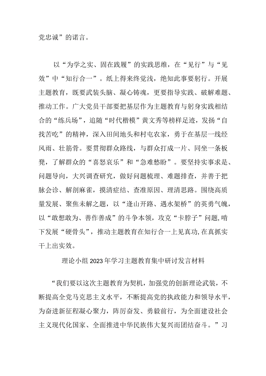 理论小组2023年学习主题教育集中研讨发言材料(共二篇).docx_第3页