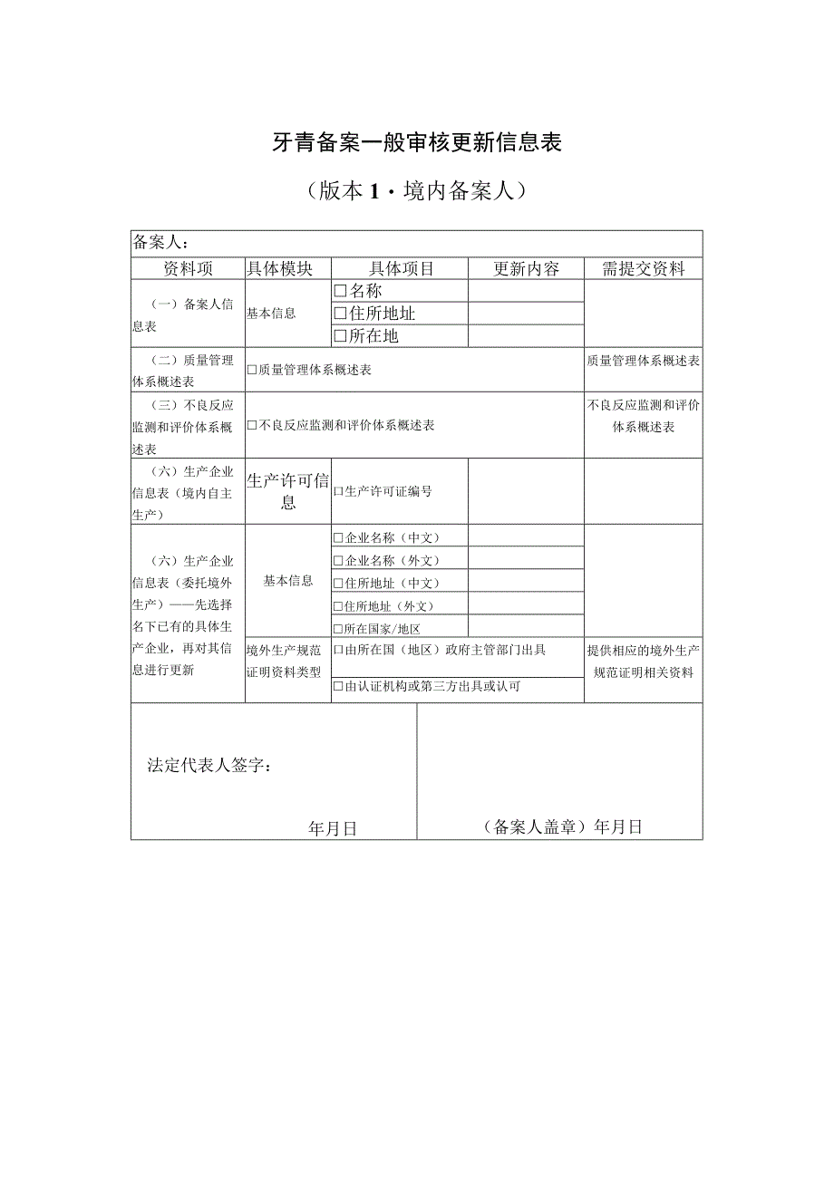 牙膏备案一般审核更新信息表.docx_第1页