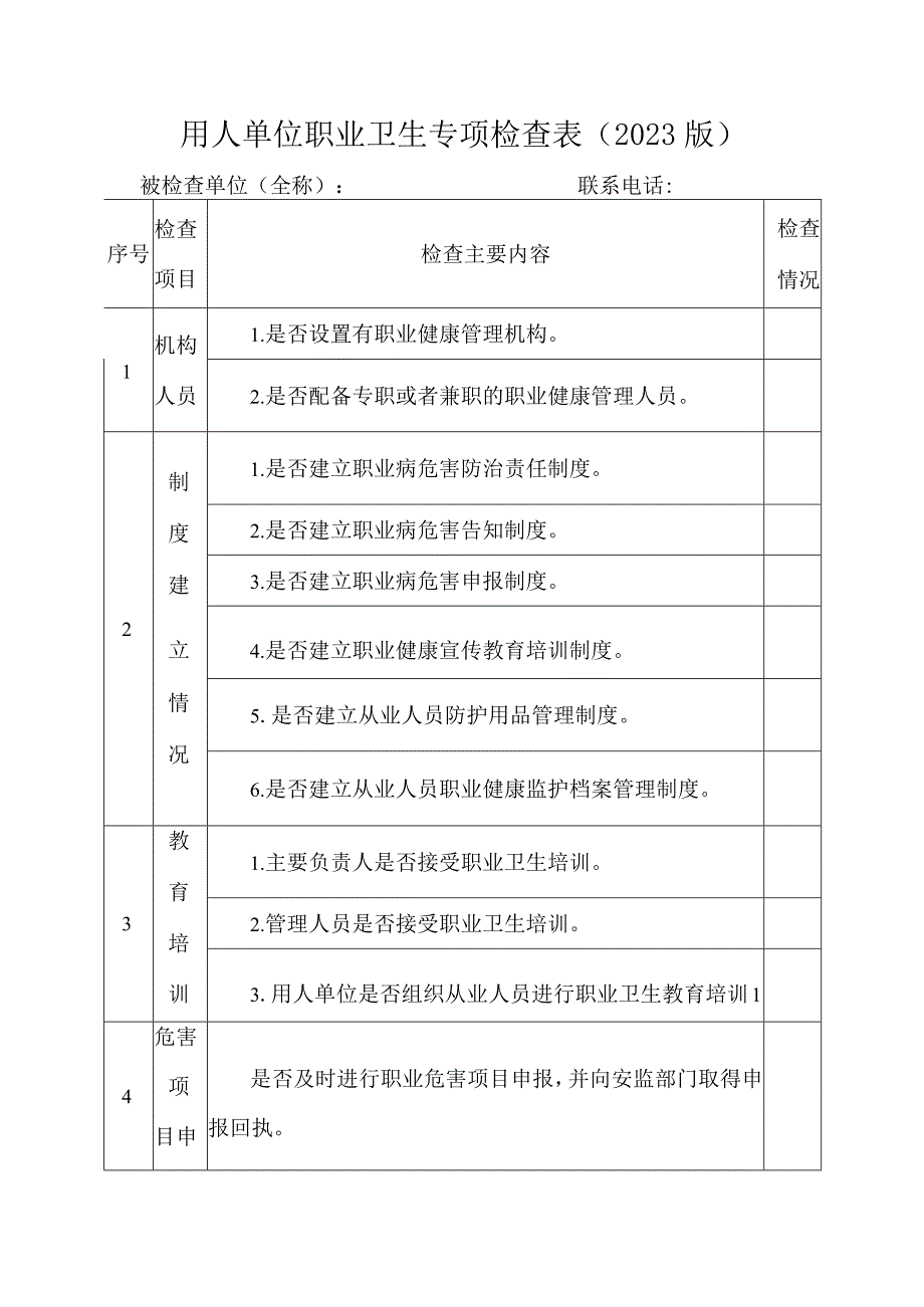 用人单位职业卫生专项检查021版.docx_第1页