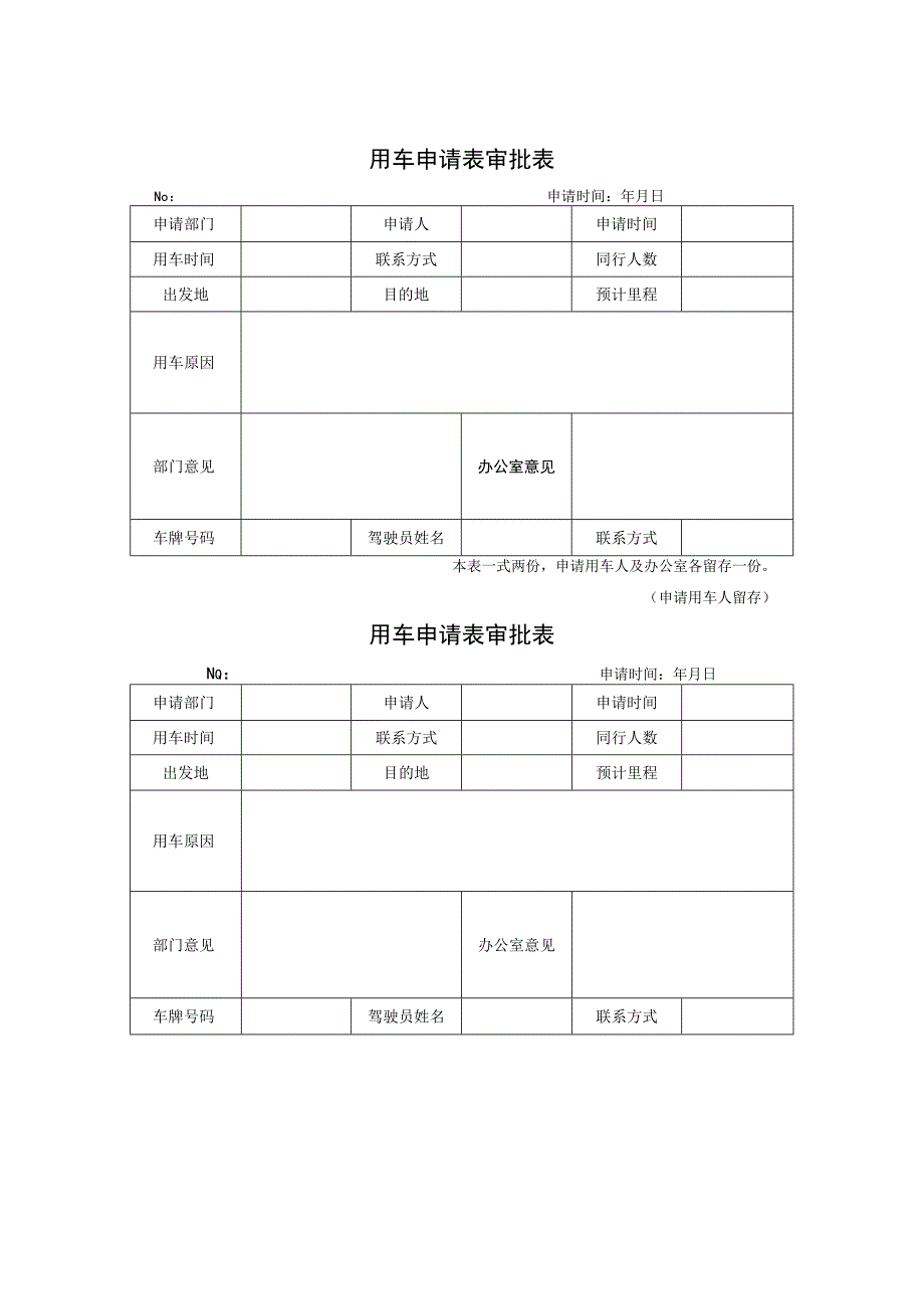 用车申请审批表模板.docx_第1页