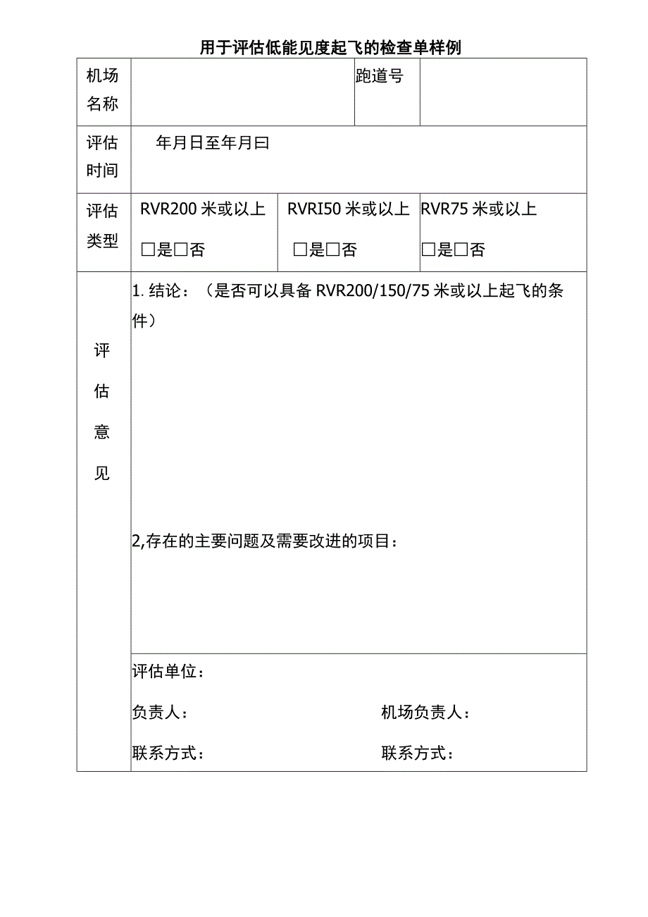 用于评估低能见度起飞的检查单样例.docx_第1页