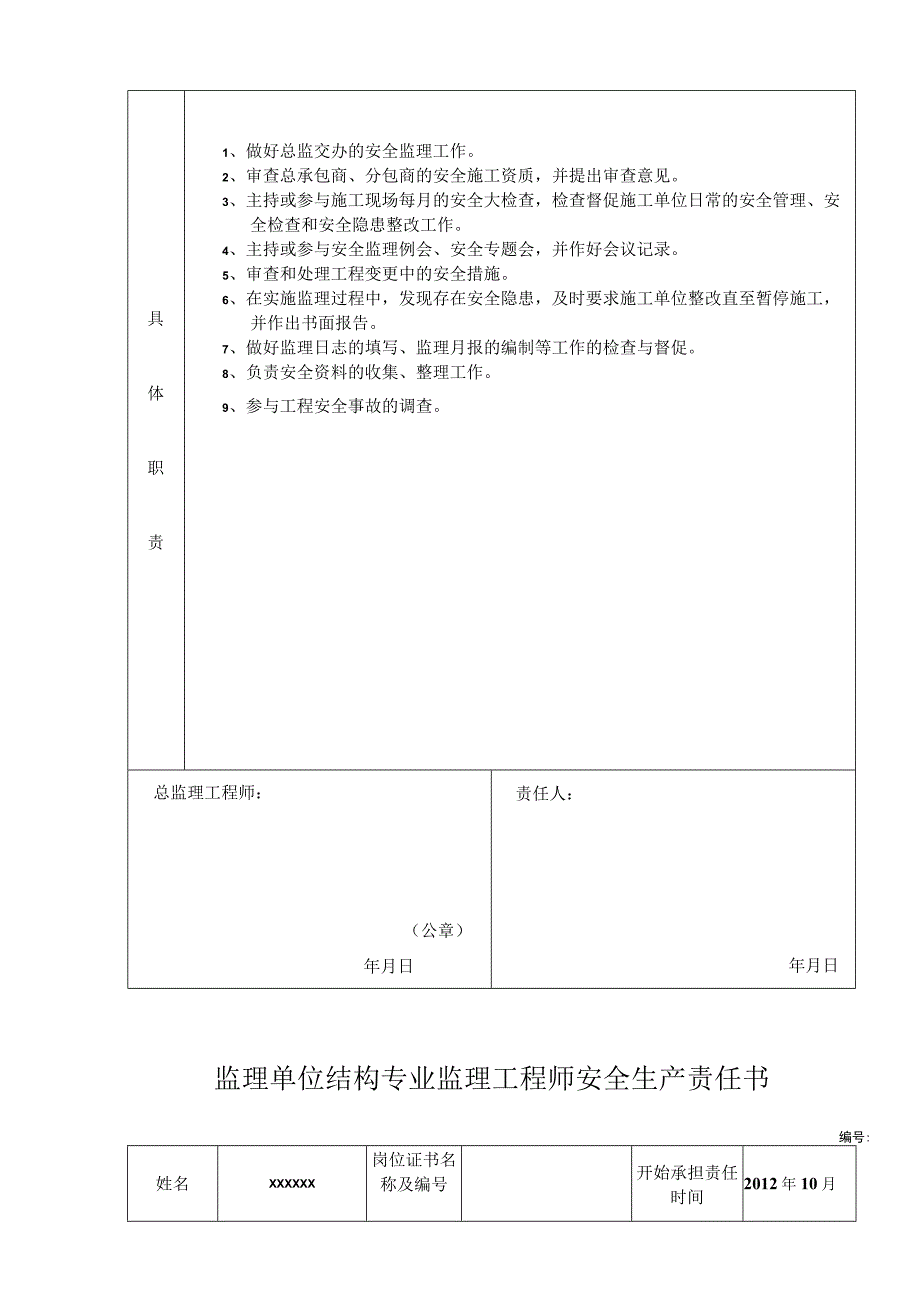 监理单位总监理工程师安全责任书.docx_第3页