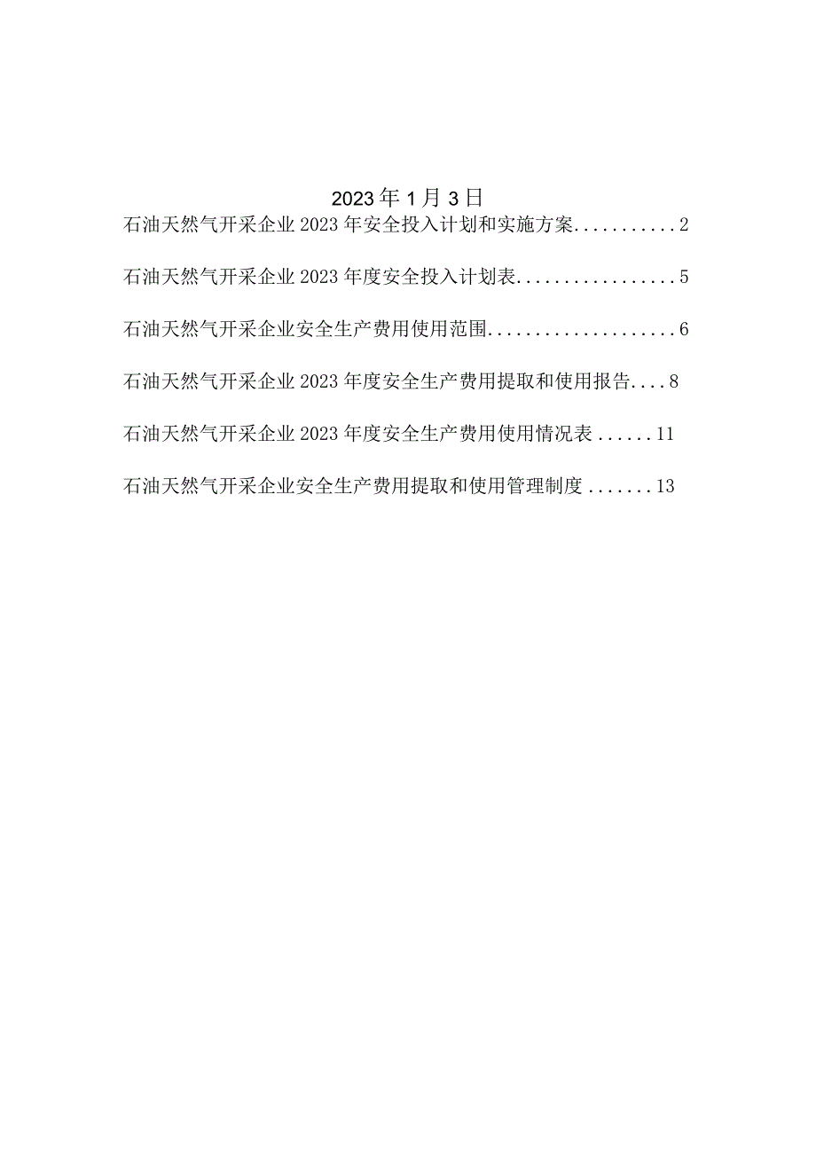 石油天然气开采企业2023安全生产费用投入计划和实施方案.docx_第2页