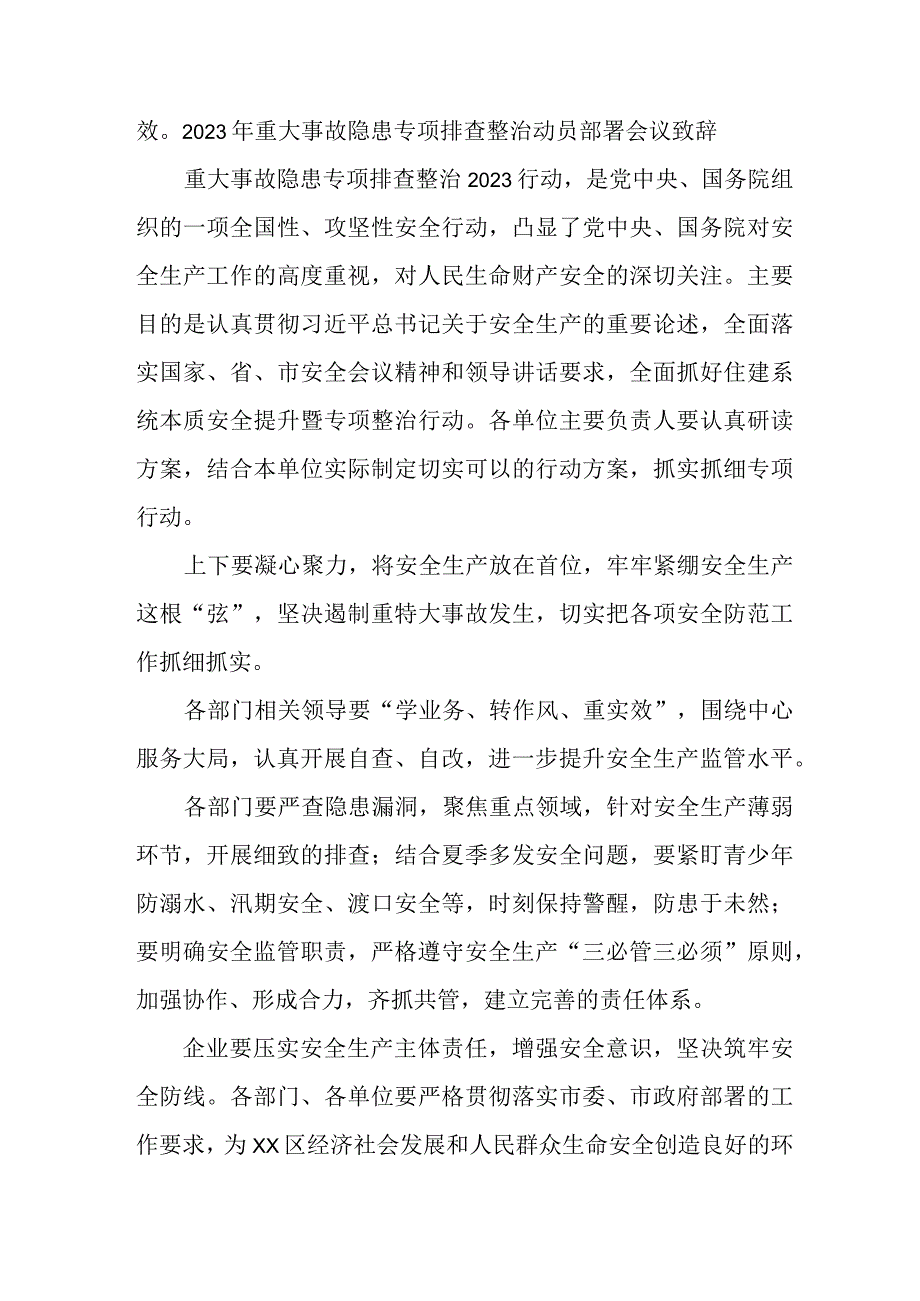 矿山企业2023年重大事故隐患专项排查整治动员部署会议致辞 7份.docx_第2页