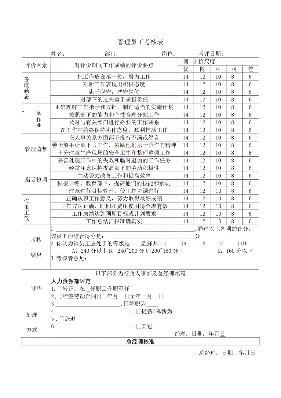 管理员工考核表.docx_第1页