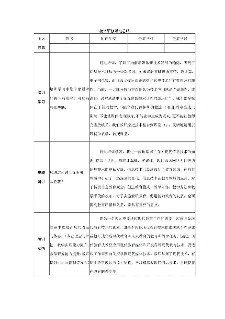 精品2023年中小学教师继续教育校本研修活动总结.docx_第1页