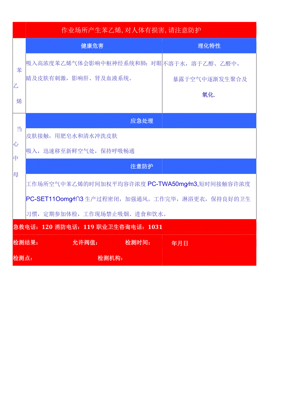 职业病危害告知卡—苯乙烯.docx_第1页