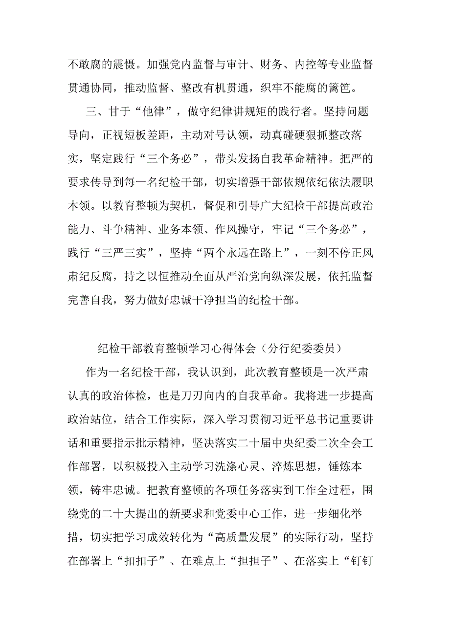 纪检干部教育整顿学习感悟汇编（4篇）.docx_第2页