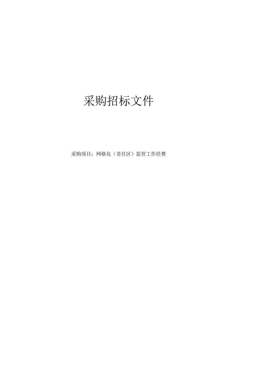 网格化（责任区）监管工作经费招标文件.docx_第1页