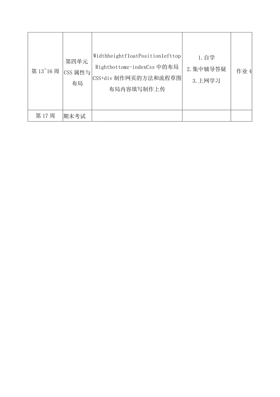 网页设计课程学习进度安排.docx_第2页