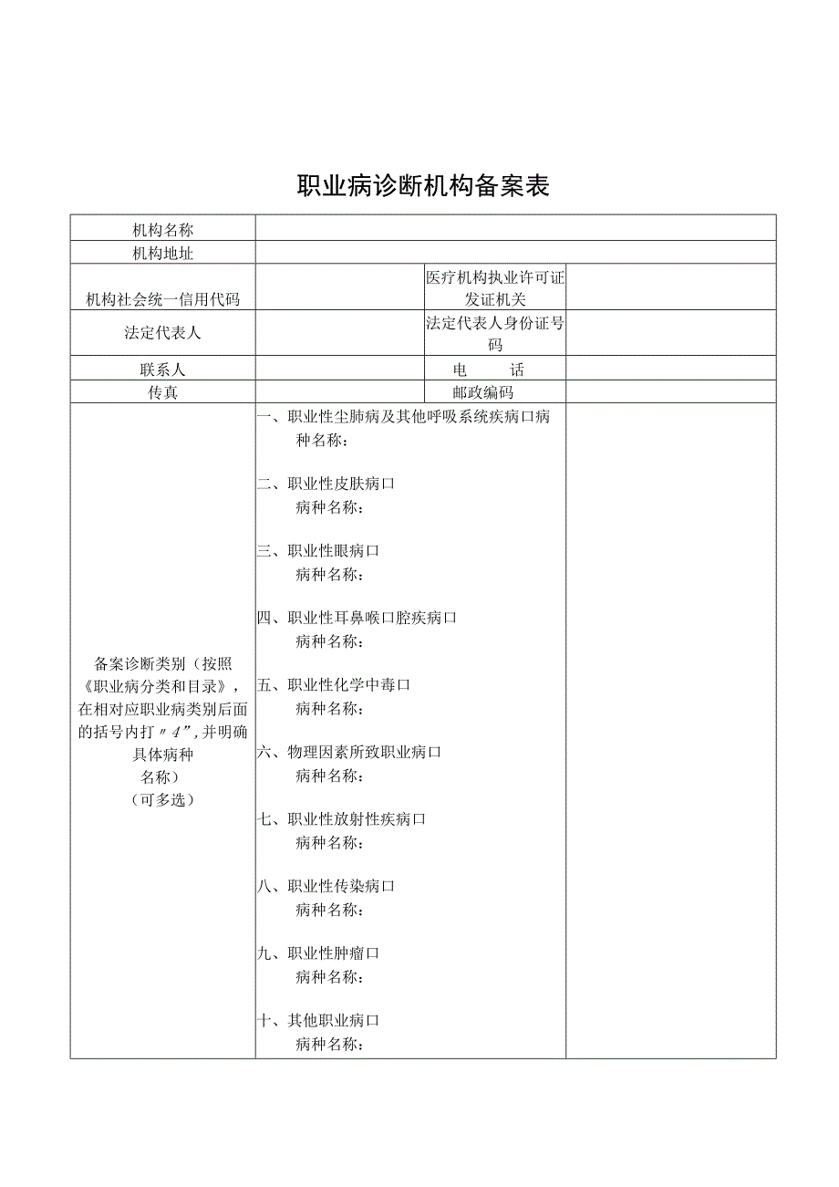 职业病诊断机构备案表、回执、变更表.docx_第2页